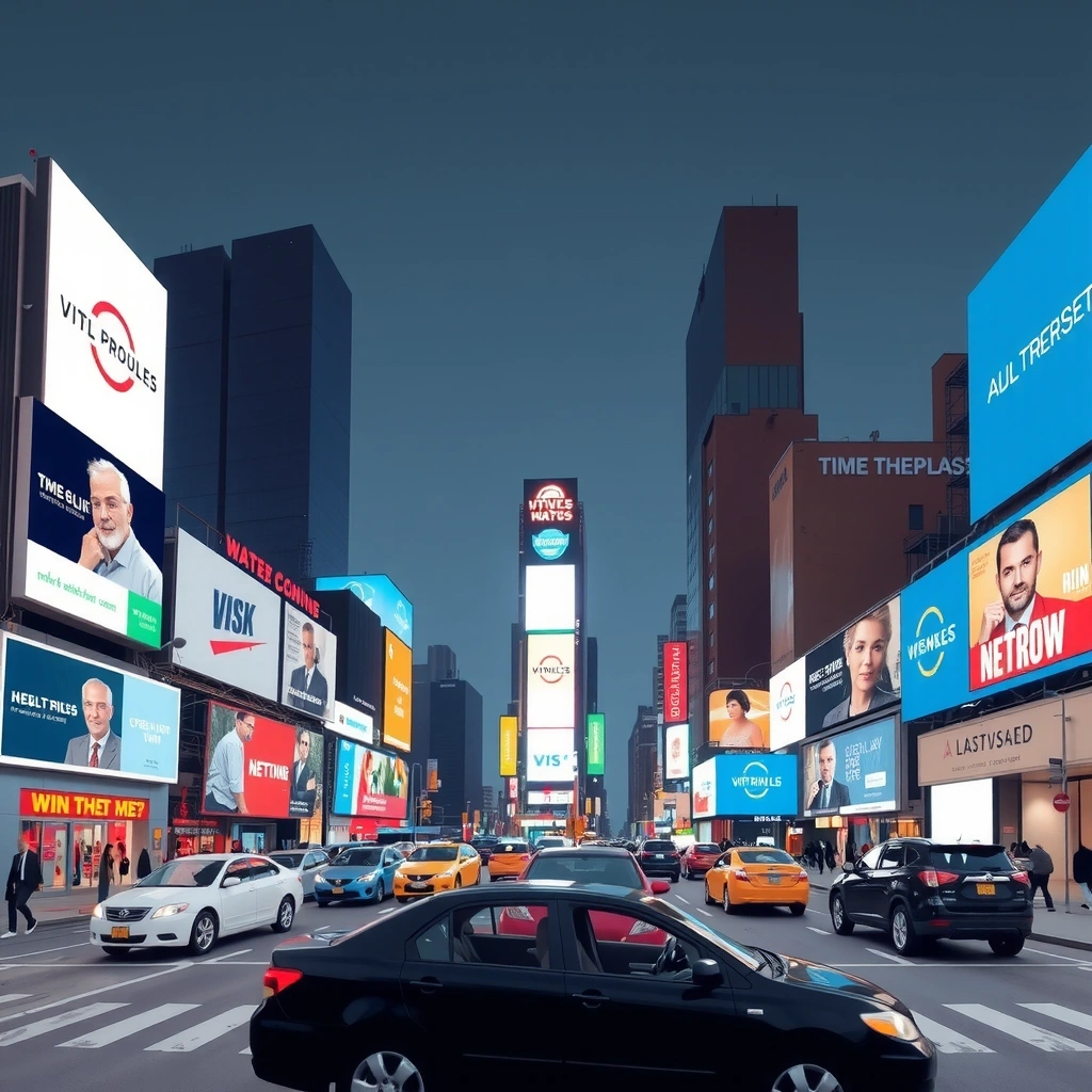 Таймс-сквер ночью в Нью-Йорке