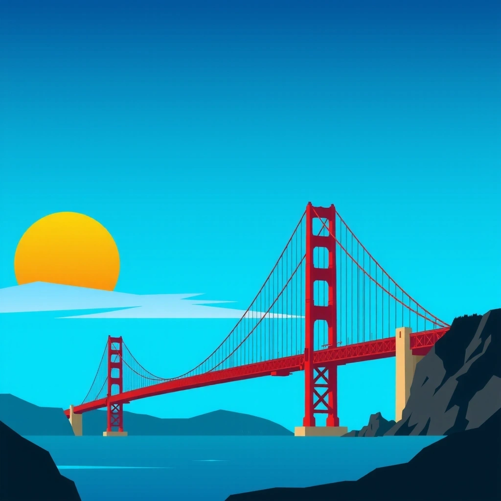 Золотые ворота в Сан-Франциско на закате