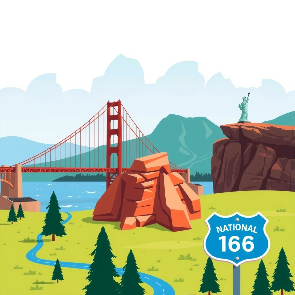 Красивый пейзаж США для туристических маршрутов